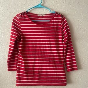 Forever 21 Red and White Long Sleeve Tee